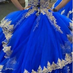 Off Shoulder Blue Quinceanera Dress Sweetheart Neck 15 Dresses Ball Gown