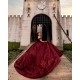 Off Shoulder Burgundy Quince Dress Girls Sweet 16 Dresses Vestidos De 15 Anos