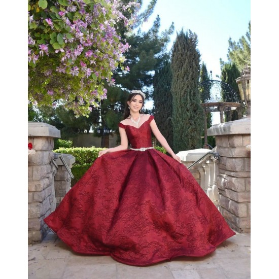 Off Shoulder Burgundy Quince Dresses V Neck 15 Dress