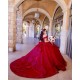 Off Shoulder Burgundy Quinceanera Dress Sequin Sweetheart Neck 15 Dresses