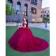 Off Shoulder Burgundy Quinceanera Dress Sequin Sweetheart Neck 15 Dresses