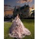 Off Shoulder Champagne Quince Dress Sequin Vestidos De 15 Anos With Bow