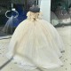 Off Shoulder Champagne Quince Dress Sweetheart Crystal Ball Gown 15 Dresses