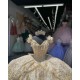 Off Shoulder Champagne Quince Dresses 15 Dress V Neck Ball Gown With Bow