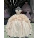 Off Shoulder Champagne Quince Dresses Lace Appliques 15 Dress V Neck Ball Gown