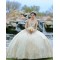 Off Shoulder Champagne Quinceanera Dress Sweetheart Neck 15 Dresses