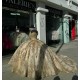 Off Shoulder Champagne Quinceanera Dresses Sweetheart Ball Gown 15 Dress