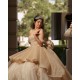 Off Shoulder Champagne Quinceanera Dresses Sweetheart Neck 15 Dress