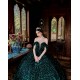 Off Shoulder Emerald Green Quince Dresses Metallic Sequin V Neck 15 Dress