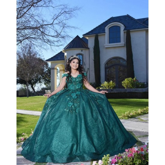 Off Shoulder Emerald Green Quinceanera Dress Sweetheart Neck 15 Dresses