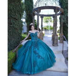 Off Shoulder Emerald Green Quinceanera Dress V Neck 15 Dresses