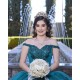 Off Shoulder Emerald Green Quinceanera Dress V Neck 15 Dresses