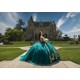 Off Shoulder Emerald Green Quinceanera Dresses Crystal Sweetheart Neck 15 Dress