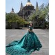 Off Shoulder Emerald Green Quinceanera Dresses Sweetheart Neck 15 Dress