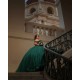 Off Shoulder Emerald Green Quinceanera Dresses V Neck Lace Appliques 15 Dress