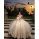 Off Shoulder Girl 15 Birthday Party Gowns Champagne Quinceanera Dress