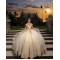 Off Shoulder Girl 15 Birthday Party Gowns Champagne Quinceanera Dress