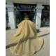 Off Shoulder Gold Quinceanera Dress Sweetheart Neck 15 Dresses