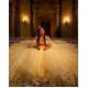 Off Shoulder Gold Quinceanera Dresses Crystal Lace Appliques Sweetheart Neck 15 Dress