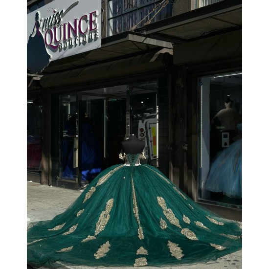 Off Shoulder Green 15 Dresses Ball Gown Sweetheart Neck Dress