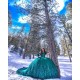 Off Shoulder Green Quinceanera Dress Scoop Neck 15 Dresses With Bow