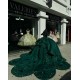 Off Shoulder Green Quinceanera Dresses Sweetheart Neck Crystal 15 Dress