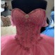 Off Shoulder Hot Pink Quinceanera Dresses Sweetheart Ball Gown 15 Dress With Bow