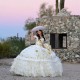 Off Shoulder Layered White Quinceanera Dress Sweetheart Neck 15 Dresses