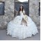 Off Shoulder Layered White Quinceanera Dress Sweetheart Neck 15 Dresses