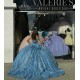 Off Shoulder Light Blue Quinceanera Dresses 15 Dress With Bow