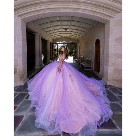 Off Shoulder Lilac Quince Dress Sweet 15 Prom Vestidos De 15 Anos