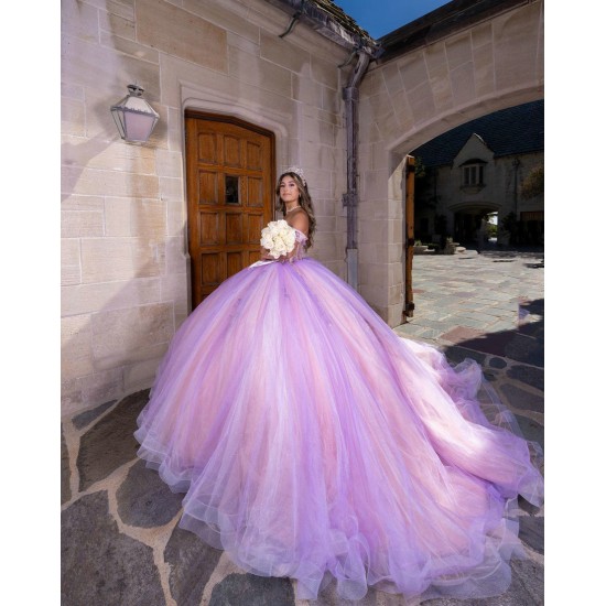 Off Shoulder Lilac Quince Dress Sweet 15 Prom Vestidos De 15 Anos