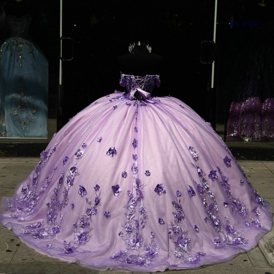 Off Shoulder Lilac Quince Dress Sweetheart Neck Vestidos De 15 Anos Birthday Party Dress