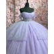 Off Shoulder Lilac Quince Dresses Scoop Neck Ball Gown 15 Dress With Bow