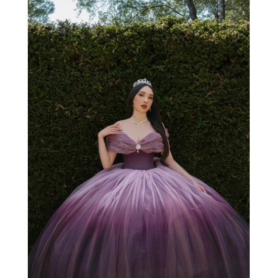 Off Shoulder Lilac Quince Dresses Sweetheart Neck 15 Dress