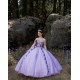 Off Shoulder Lilac Quince Dresses Sweetheart Neck 15 Dress With 3D Flowers