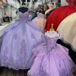 Off Shoulder Lilac Quince Dresses Sweetheart Neck 15 Dress With Bow