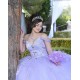 Off Shoulder Lilac Quinceanera Dress Metallic Sequin V Neck 15 Dresses