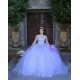 Off Shoulder Lilac Quinceanera Dress Metallic Sequin V Neck 15 Dresses