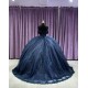 Off Shoulder Navy Blue Quinceanera Dresses Sweetheart 15 Dress