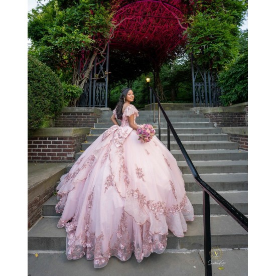 Off Shoulder Pink Quince Dress Birthday Gowns Sweetheart Vestidos De 15 Anos