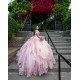 Off Shoulder Pink Quince Dress Birthday Gowns Sweetheart Vestidos De 15 Anos