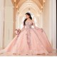 Off Shoulder Pink Quince Dress Sweetheart Neck Vestidos De 15 Anos