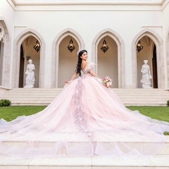 Off Shoulder Pink Quince Dress Sweetheart Neck Vestidos De 15 Anos