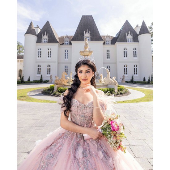 Off Shoulder Pink Quince Dress Sweetheart Neck Vestidos De 15 Anos