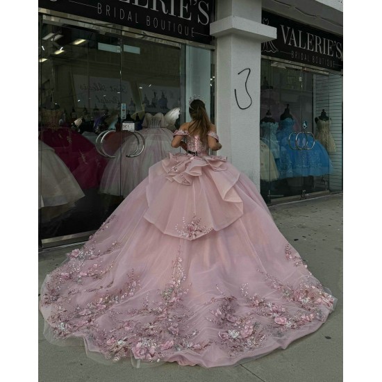 Off Shoulder Pink Quince Dresses 15 Dress Sweetheart Neck Ball Gown With Bow