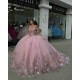 Off Shoulder Pink Quince Dresses 15 Dress Sweetheart Neck Ball Gown With Bow