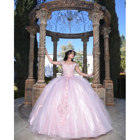 Off Shoulder Pink Quince Dresses Lace Appliques Sweetheart Neck 15 Dress