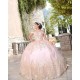 Off Shoulder Pink Quince Dresses Sweetheart Neck Lace Appliques 15 Dress