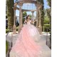 Off Shoulder Pink Quince Dresses Sweetheart Neck Lace Appliques 15 Dress